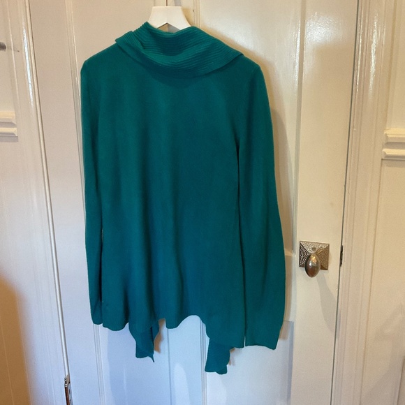 Karen Scott deep Teal colored cardigan PL, ruffle detailing - Picture 4 of 4